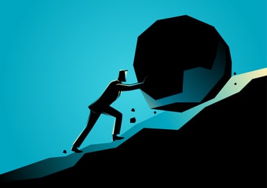 pushing big rock uphill