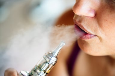 A woman vaping