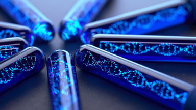 Multiple test tubes with DNA