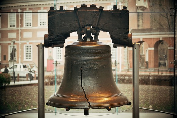 The Liberty Bell in Philadelphia.