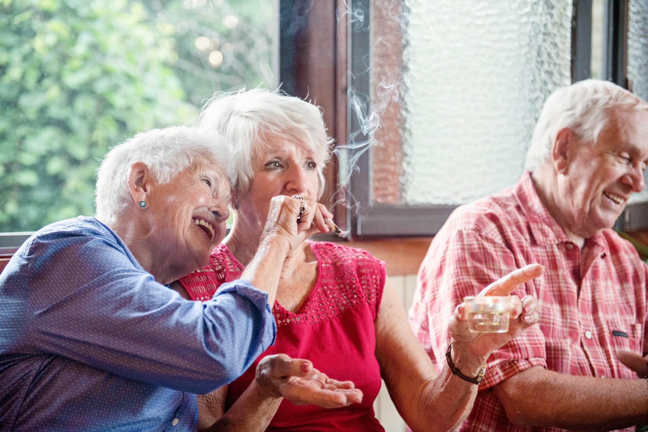 Seniors smoking cannabis.