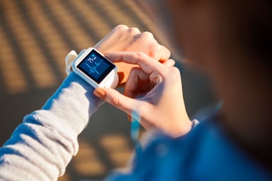 Heart rate showing on a watch