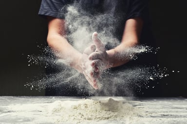 baker with flour