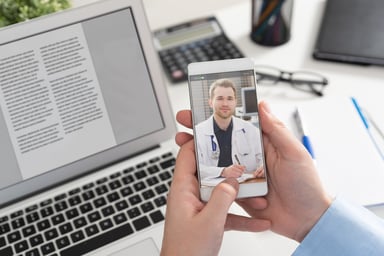 Doctor on a smartphone