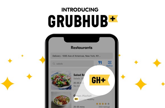 Grubhub+ on mobile phone