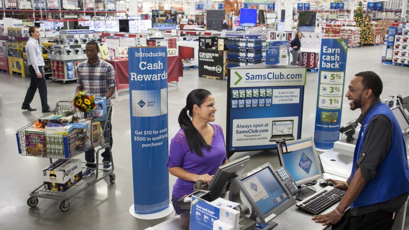 Workers at a Sam's Club.