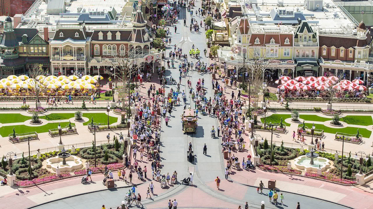 A crowded street at Walt Disney World