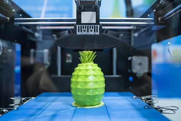 A 3D-printed pineapple