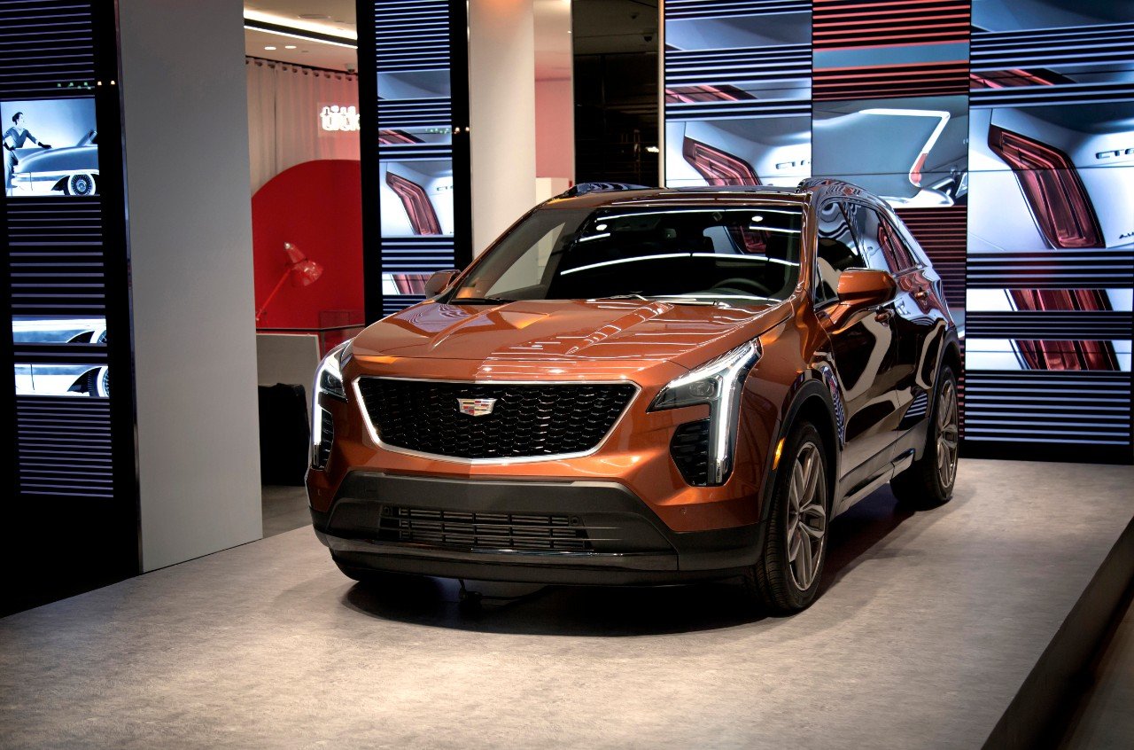 The 2019 Cadillac XT4 in a showroom. 