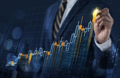 rising stock chart