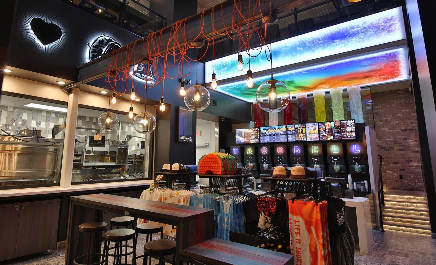 Interior of a Taco Bell Cantina