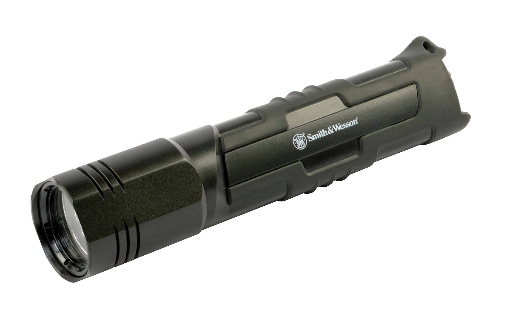 Flashlight with Smith & Wesson branding.