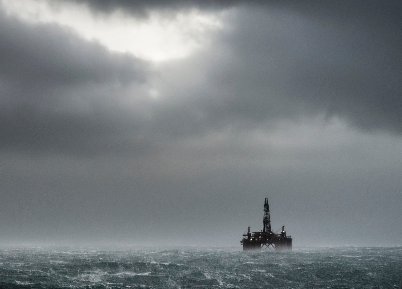 offshore semisubmersible in rough seas crop
