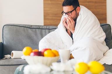 Man with flu