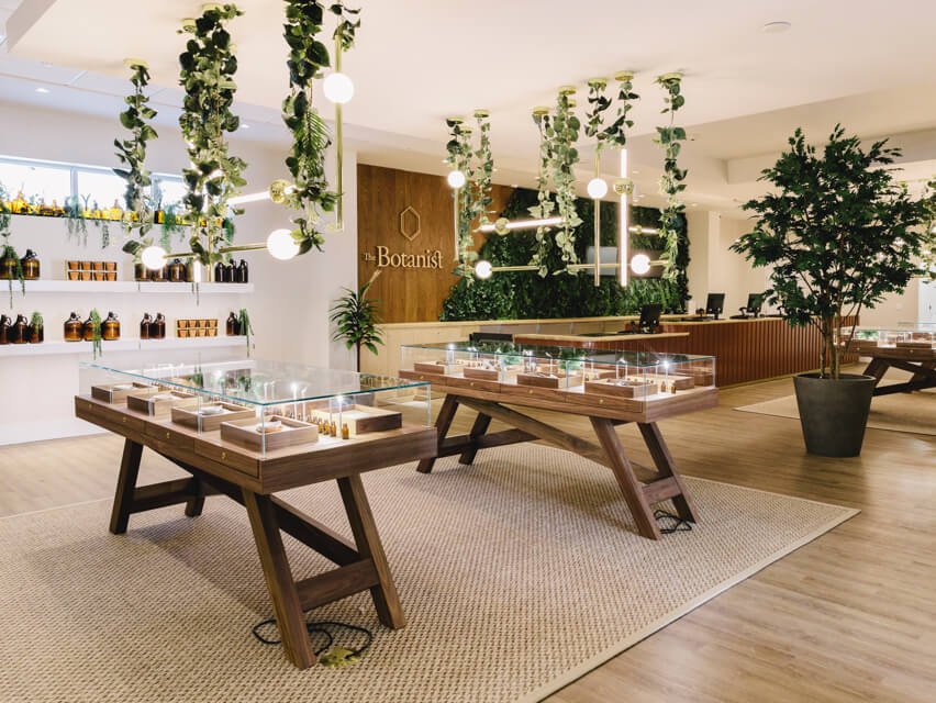 Interior of an outlet of The Botanist dispensary.