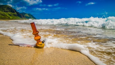 Water pipe on a beach