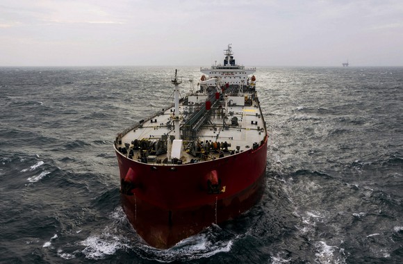 Crude oil tanker ship.