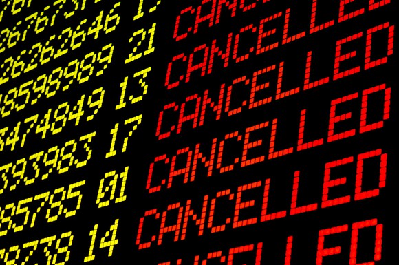 flight cancelled sign