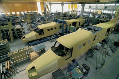 Airplanes on the assembly line getty