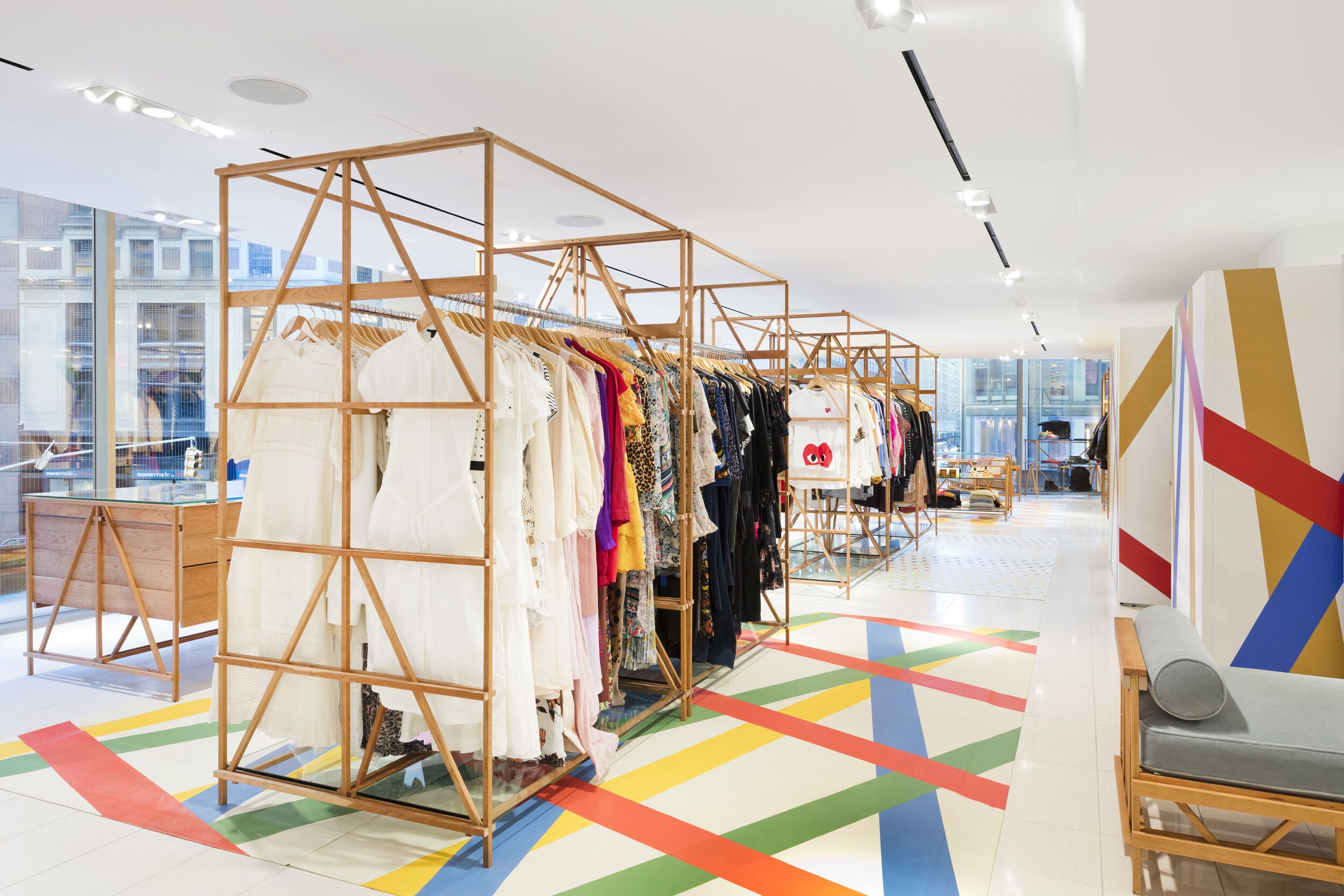 Racks of clothes at Nordstrom shop