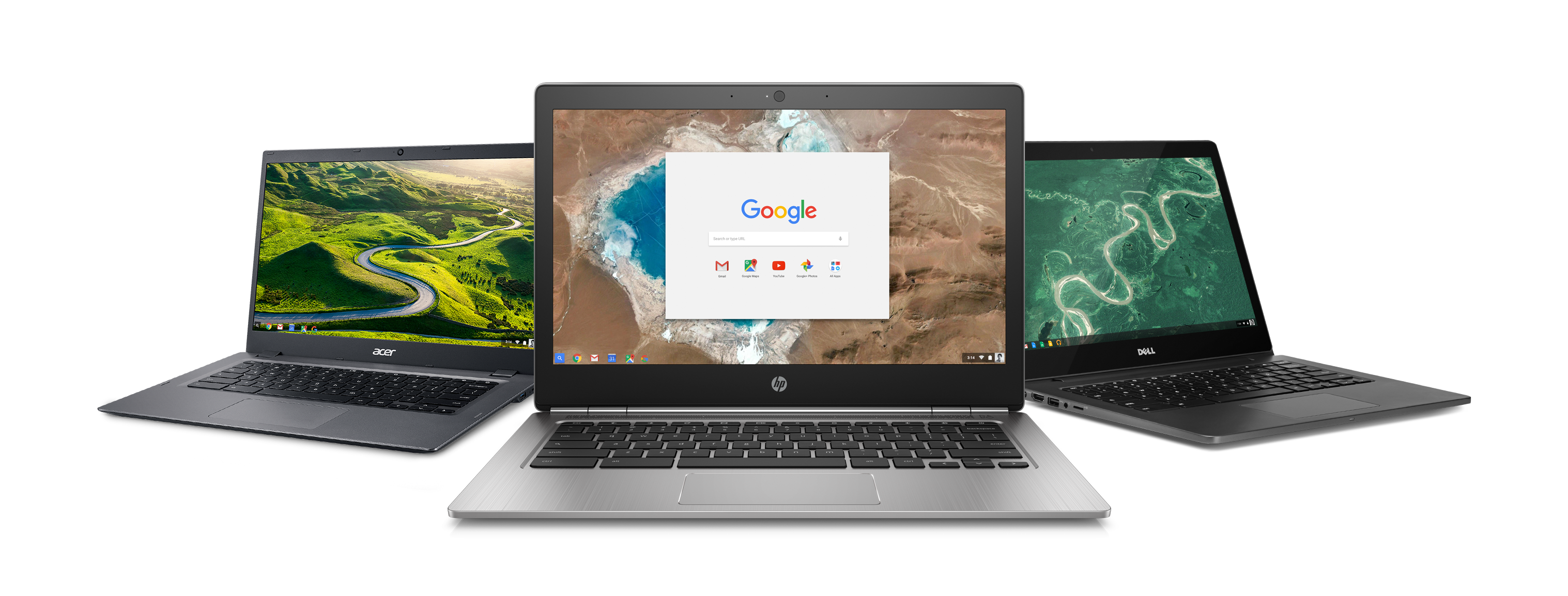 Google G Suite app logos on a computer screen.