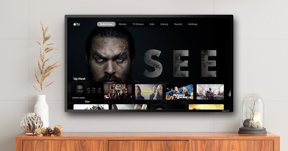 Apple TV+ interface displayed on a Roku smart TV