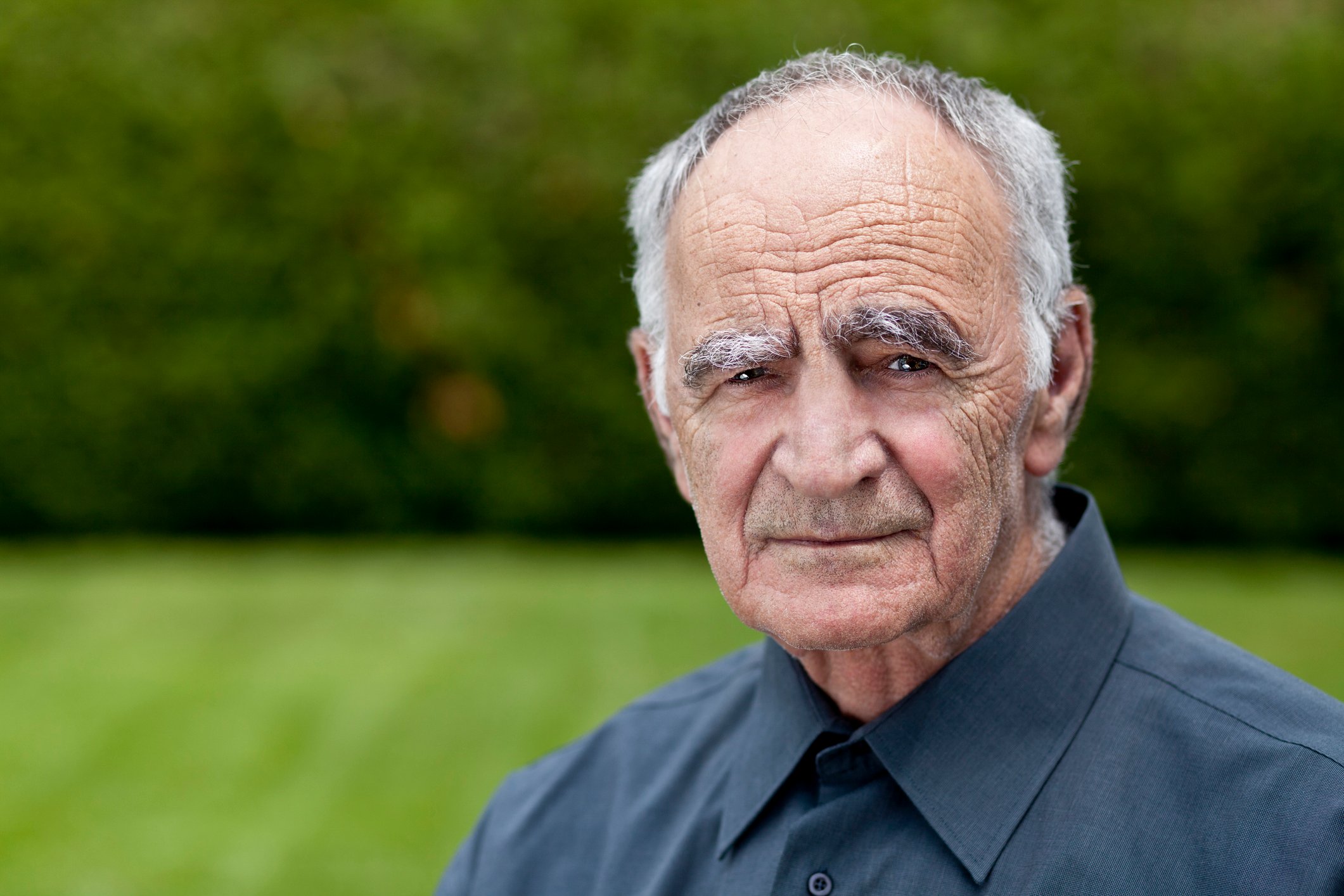 Older man with worried expression