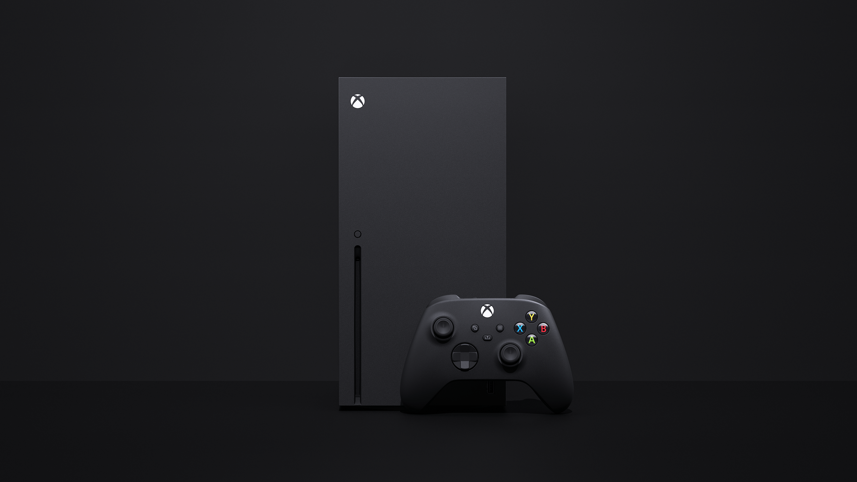 Microsoft's Xbox Series X console with a controller.