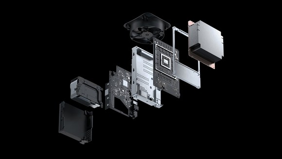 An image shows the components of the new Xbox.