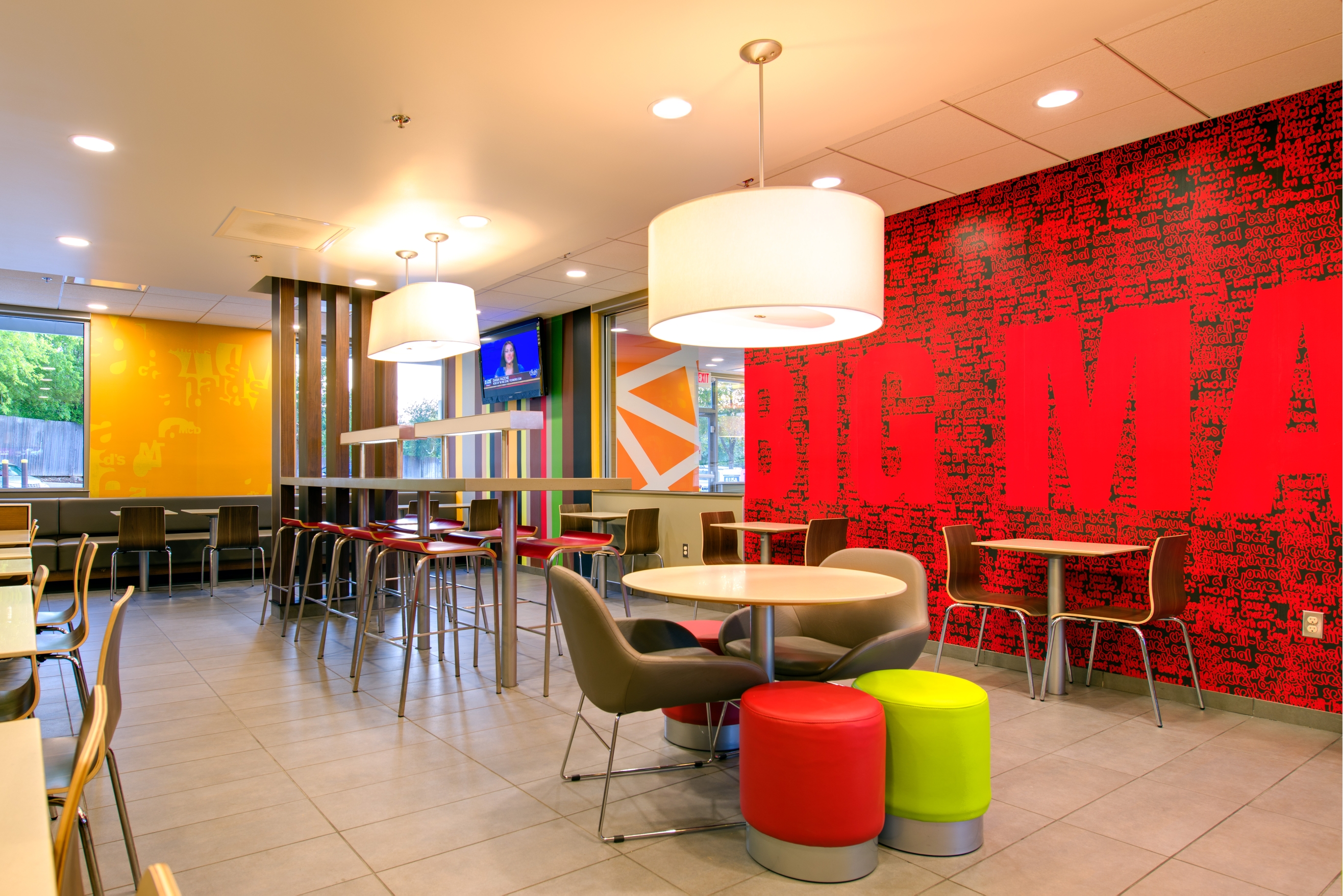 Interior of a McDonald's in Roanoke, Texas.