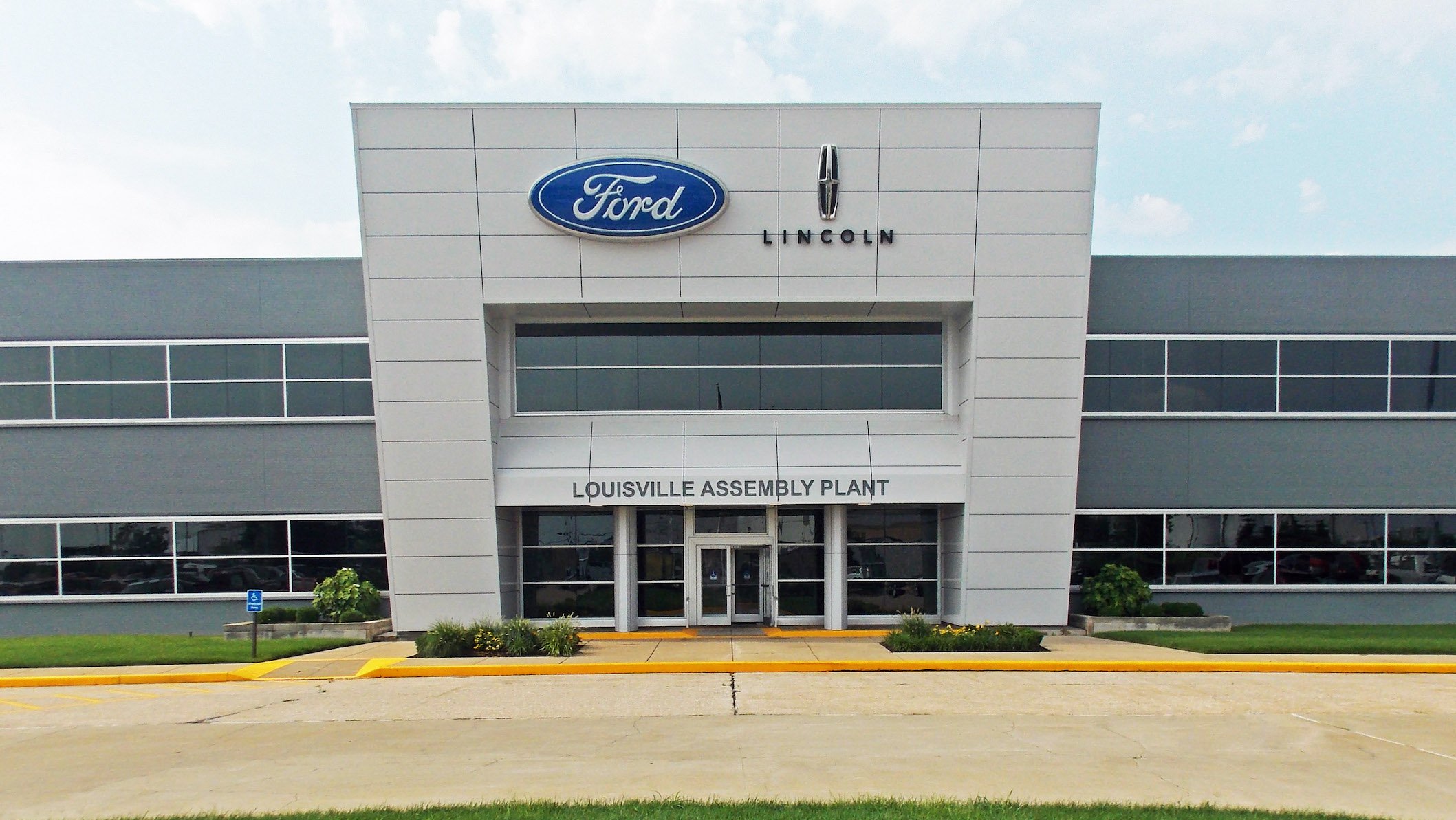 The front door of Ford's Louisville Assembly Plant, a factory in Louisville, Kentucky.