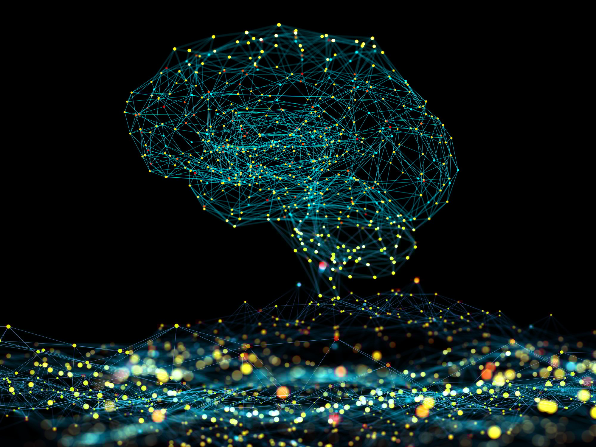 Artificial intelligence depicted as an abstract picture of a brain.