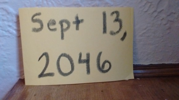 Note that says Sept. 13, 20146