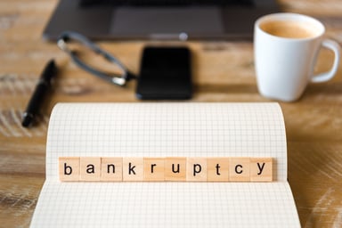 Scrabble Letters Spelling Bankruptcy