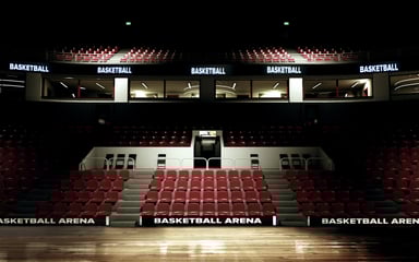 Empty basketball arena