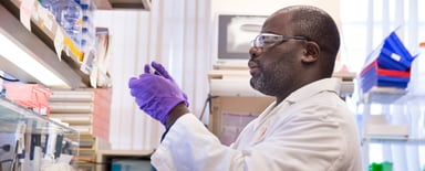 Eli Lilly employee conducting research