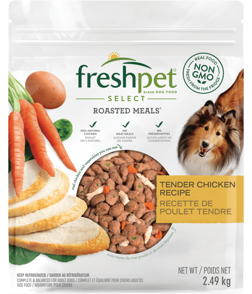 A sample of Freshpet dog food made from chicken