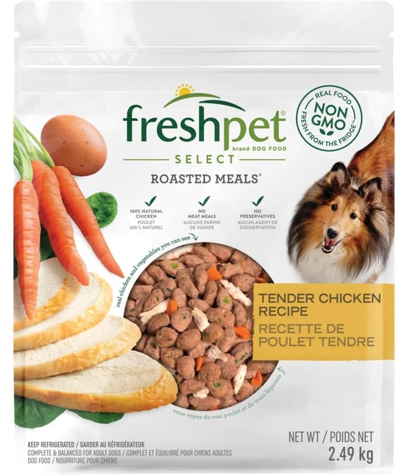 A sample of Freshpet dog food made from chicken