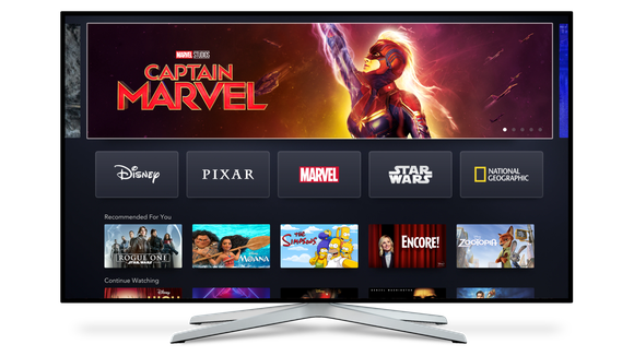 The Disney+ app on a TV.