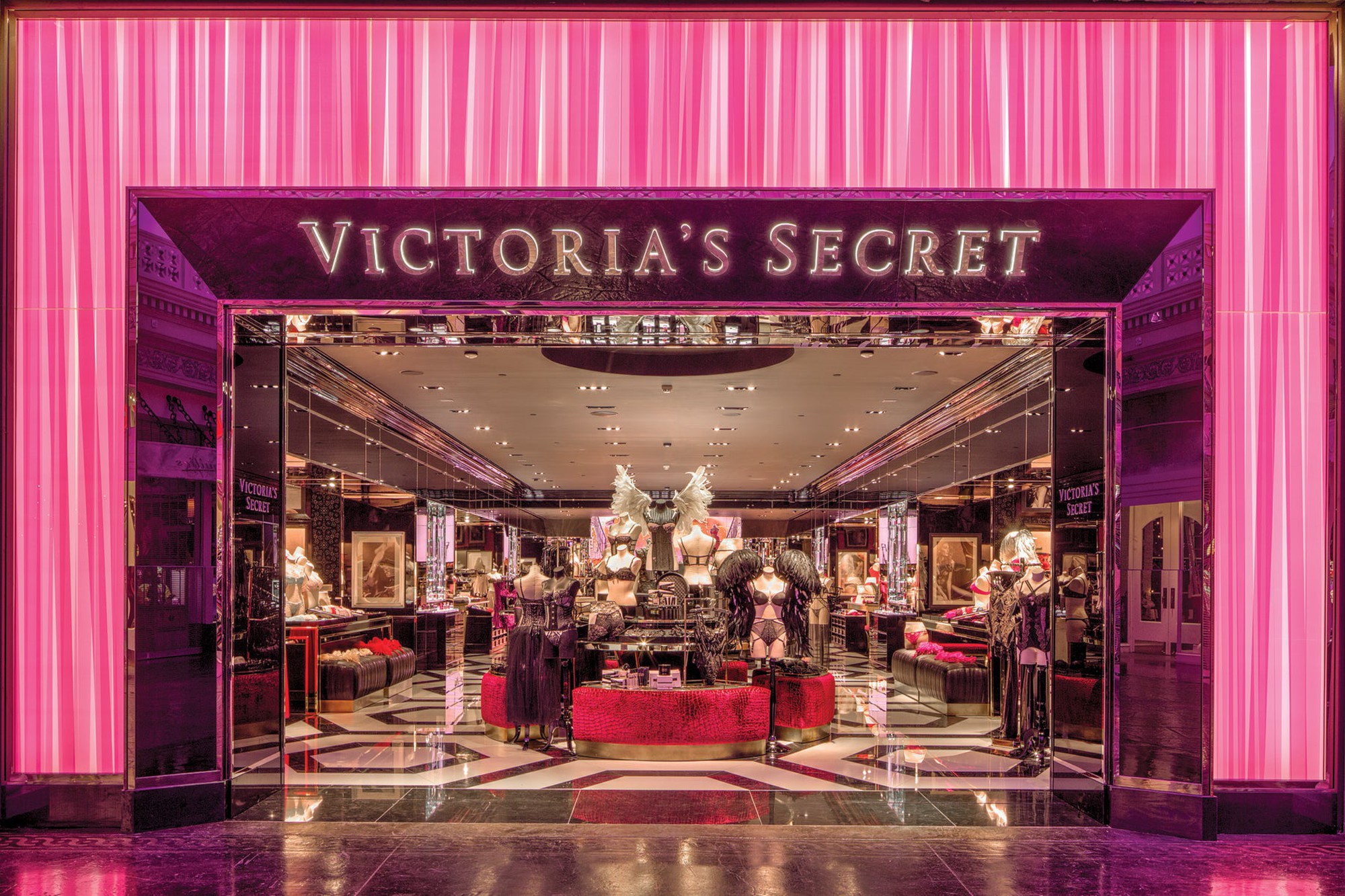 The entrance to a Victoria's Secret store.