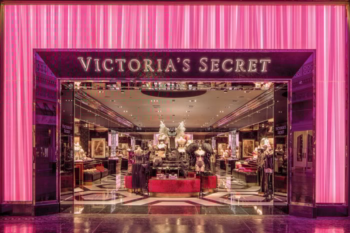 The entrance to a Victoria's Secret store.