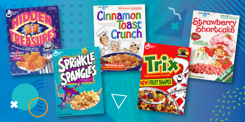 A number of General Mills cereals. 