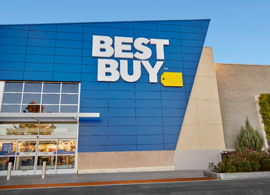 The exterior of a Best Buy store.