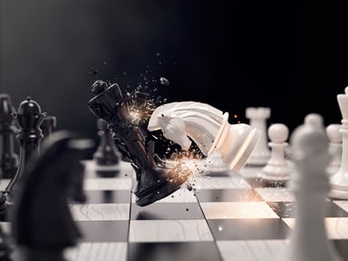 chess pieces battle