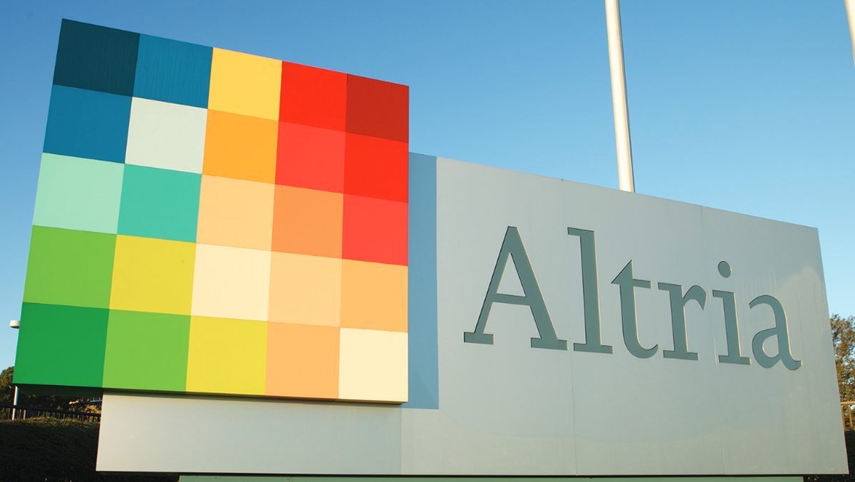 Altria sign at the entrance to its headquarters.