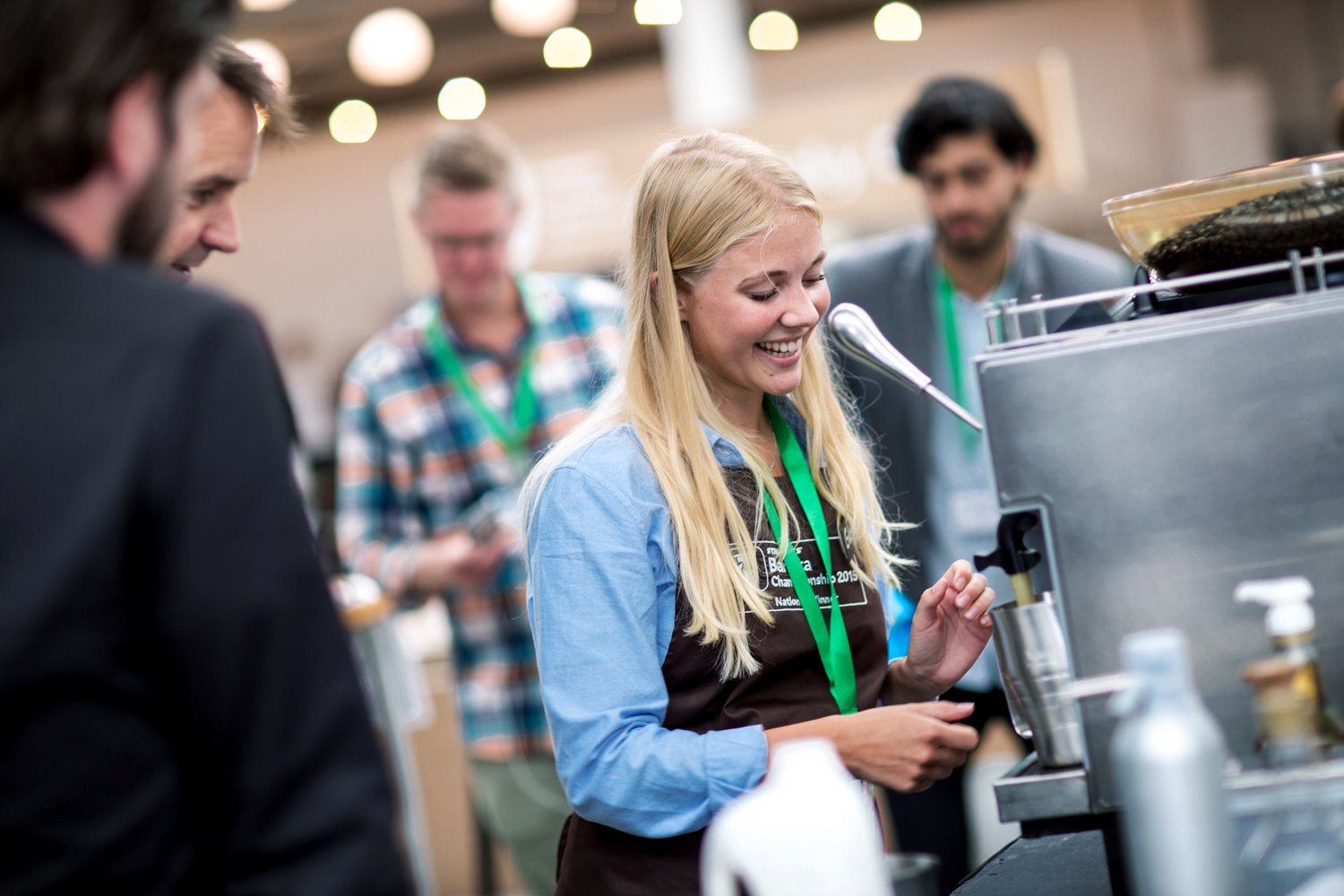 Starbucks barista at work.
