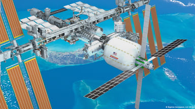 Artist's conception of B330 module attached to ISS