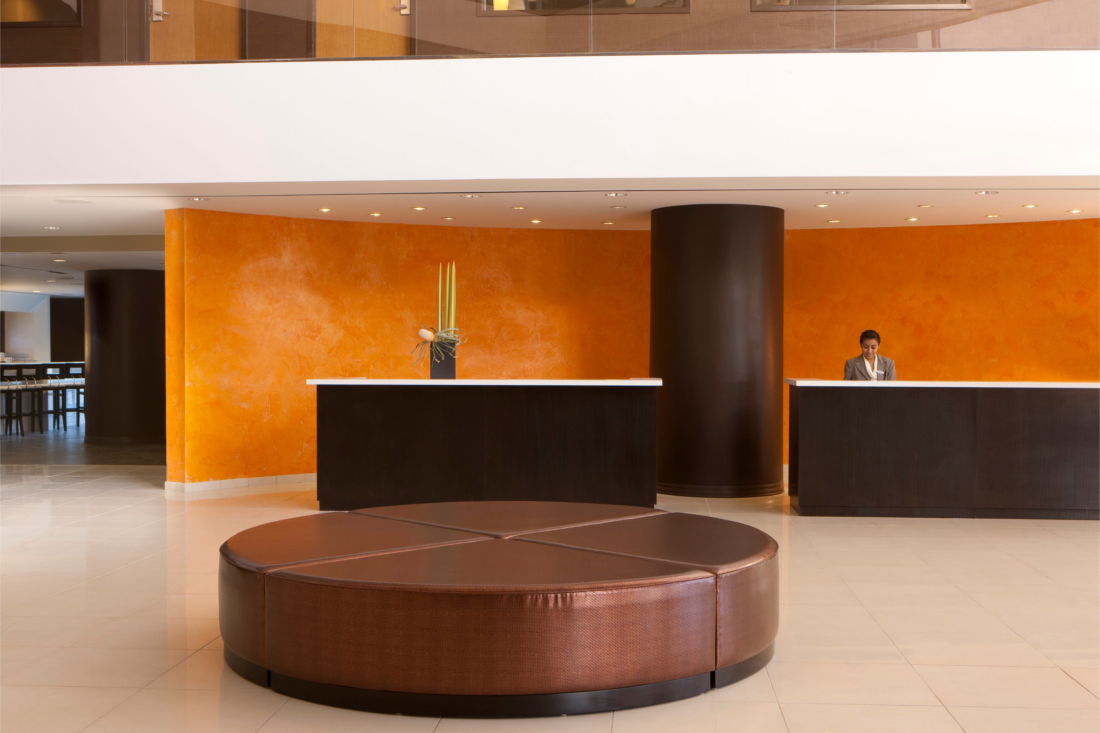 The lobby and front test at the Palm Springs Hyatt hotel.