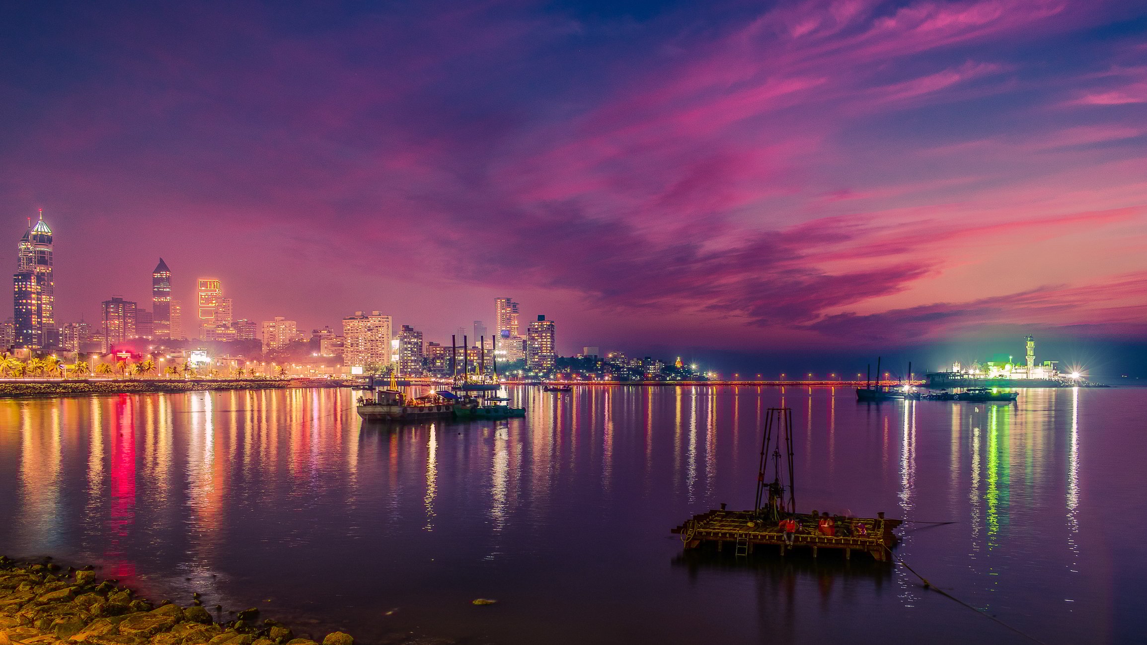 The coastline of Mumbai, one of India's largest city