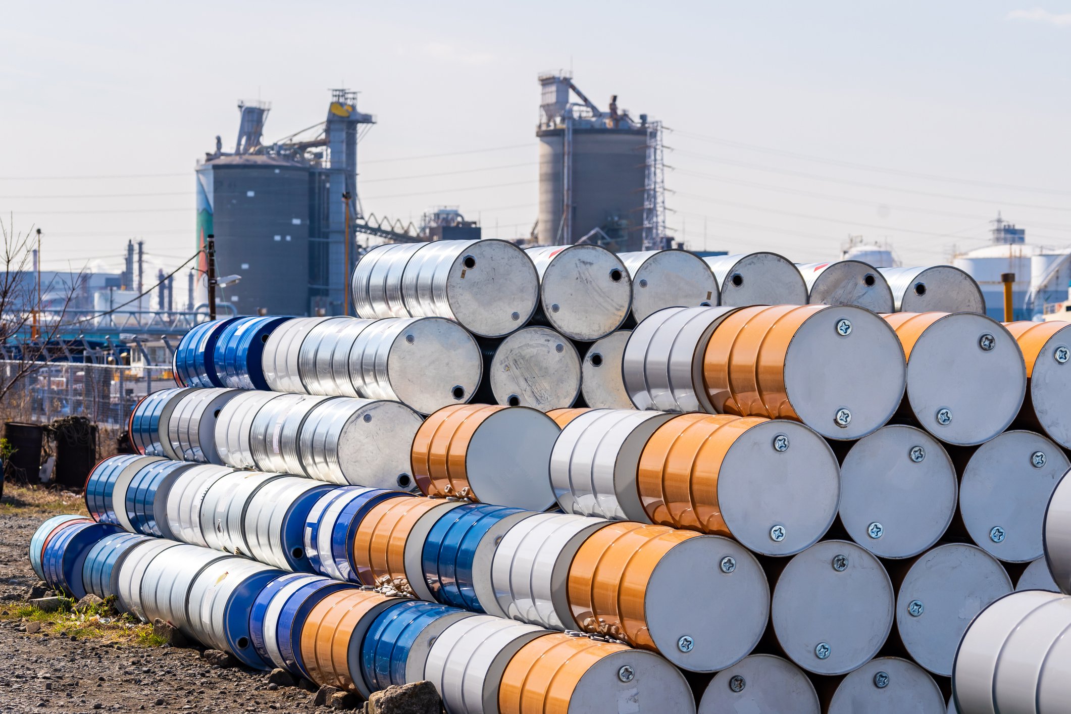 Stacked barrels of oil